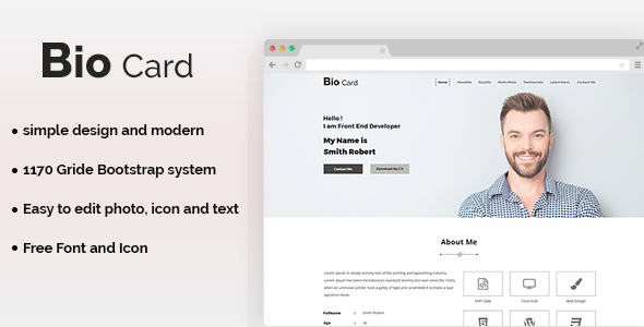 Biocard - Personal Portfolio PSD Template