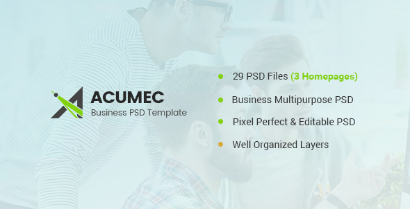 Acumec - Business Multipurpose PSD Template