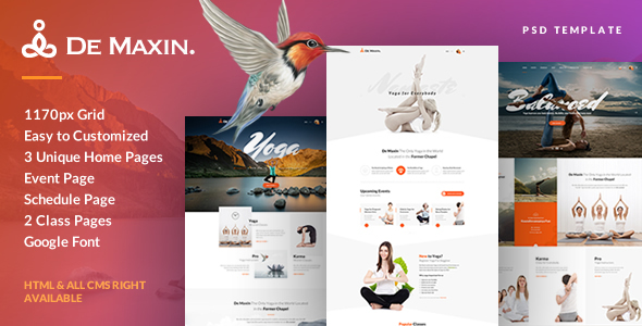 De Maxin - Yoga PSD Template