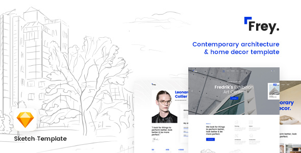 Frey - Contemporary Architecture & Portfolio Sketch Template