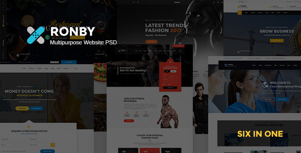 Product preview supplied for Ronby - Multi-Purpose PSD Template