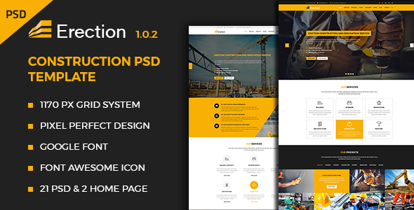 Erection - Construction Multipurpose PSD Template