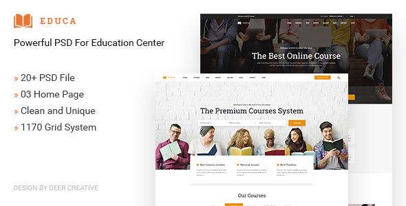 EDUCA | Multiconcept Education & Courses PSD Template