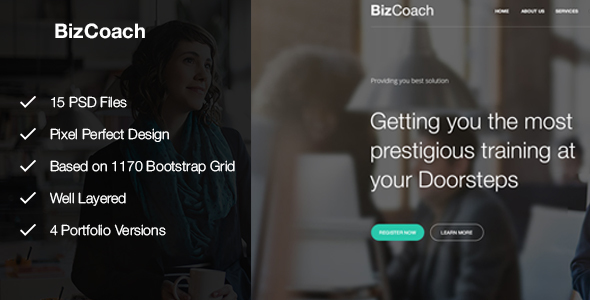 BizCoach - Busines Training, Coaching & Corporate PSD Template