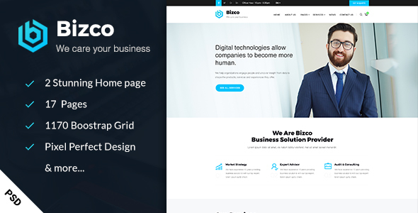 Bizco - Business & Consulting PSD Template
