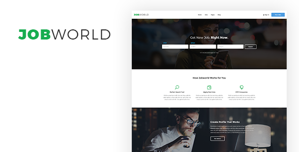 Job Portal | Job World PSD Template