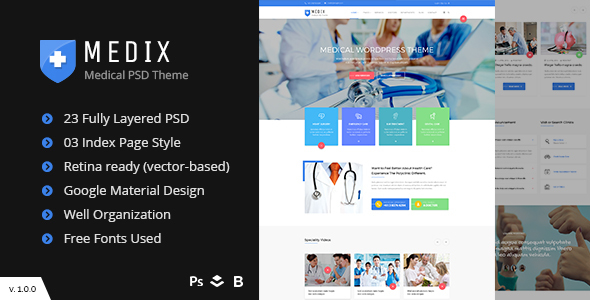 Medix - Doctor and Health Care PSD Template