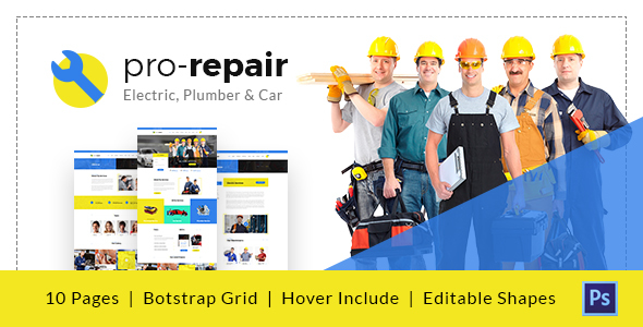 Pro Repair - Electric, Plumber and Car Service PSD Template