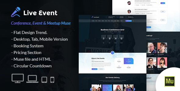 Preview image for Live Event - Conference and Meetup Muse Template