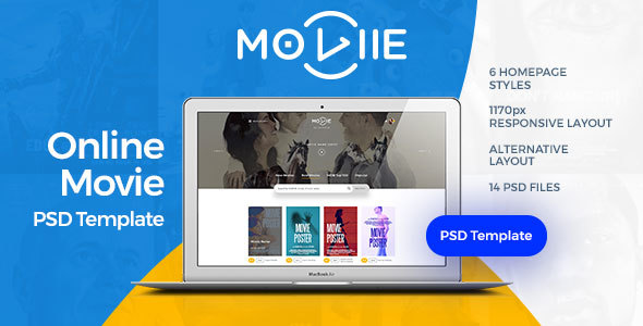 MOVIIE - Online Movie PSD Template listing image