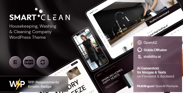 SmartClean | Housekeeping & Cleaning Company WordPress Theme