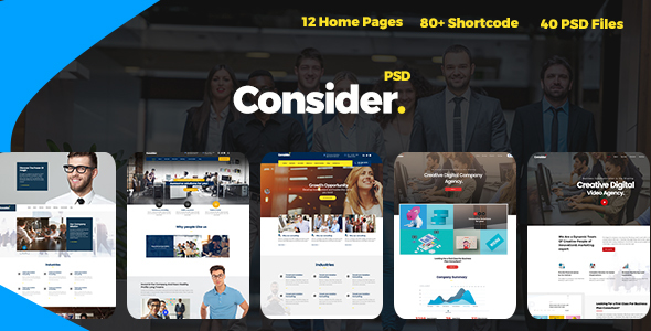 Consider - Consulting,Finance, Business Agency PSD Template
