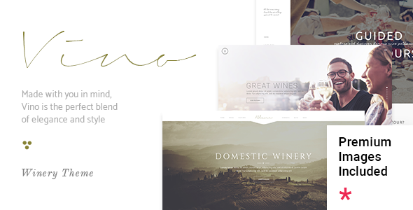 Vino - A Refined Winery, Wine Bar and Vineyard WordPress Theme