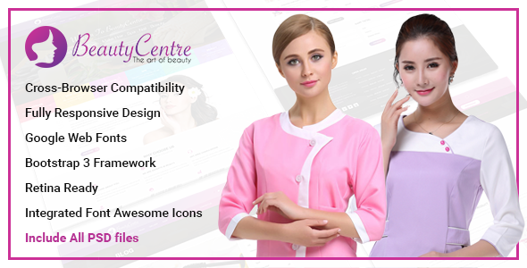 Product preview supplied for BeautyCentre - Professional Beauty & Spa Services HTML