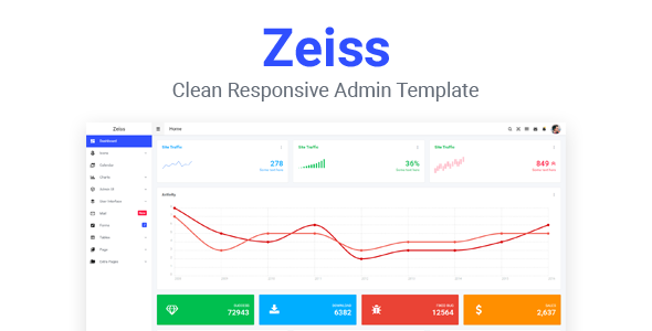 Zeiss - Clean Responsive Admin Template listing image