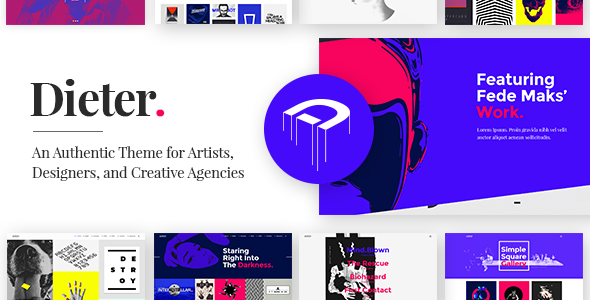 Product preview supplied for Dieter - Authentic Artist & Creative Design Agency WordPress Theme