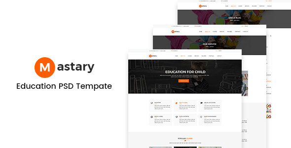 Mastary - Education PSD Template
