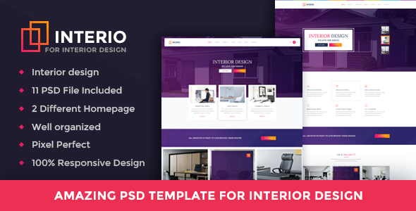 Interio - Interior Design, Architecture Business Psd Template