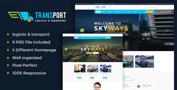 Transport - Logistics / Transportation Business PSD Template