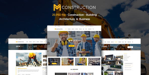 Product preview supplied for MConstruction - Construction & Building PSD