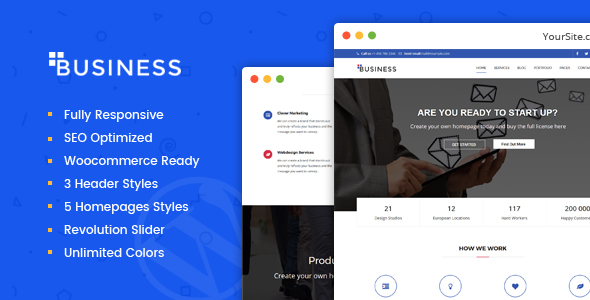 Product preview supplied for Business - Multi-Purpose Portfolio and Woocommerce WordPress Theme