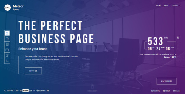 Preview image for Meteor - Creative Website template for agency, business and portfolio