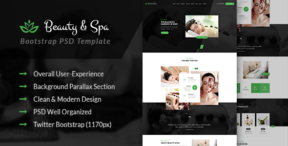 Beauty & Spa - Bootstrap PSD Template