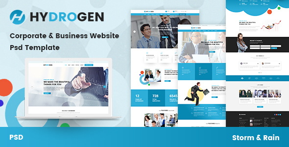 Hydrogen - Corporate & Business Website Psd Template