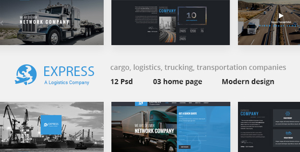 Express - Modern Transport & Logistics PSD Template product preview