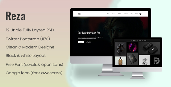 Reza - Personal Portfolio PSD Template