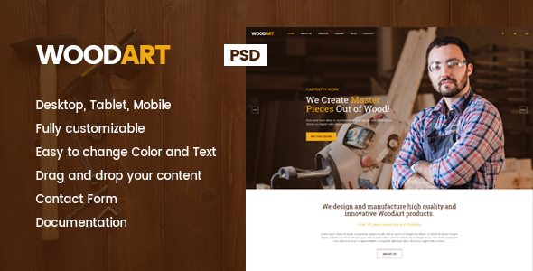 WoodArt - Carpenter PSD Template