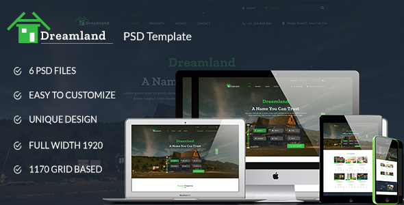 Dreamland - Real Estate PSD Template