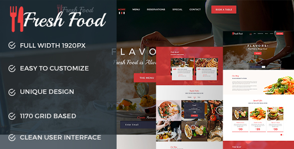 Fresh Food --- Restaurant PSD Template