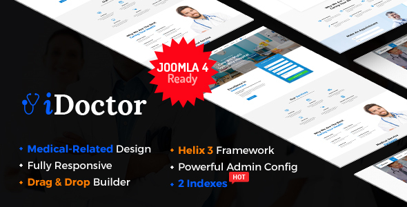 iDoctor - Responsive & Multipurpose Medical Joomla Template With Page Builder