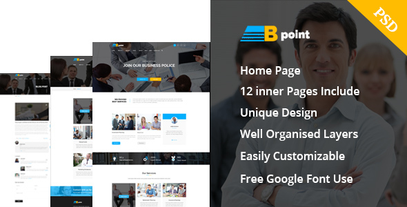 BPoint - Corporate Business and  Consulting Psd  Template
