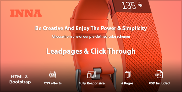 Product preview supplied for INNA - Marketing HTML Landing Page
