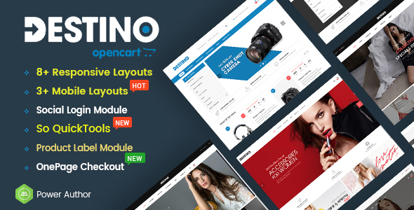 Destino - Multipurpose eCommerce OpenCart 2.3 and 3 Theme With Mobile-Specific Layouts