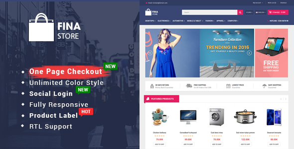 Fina - Responsive Multipurpose OpenCart 2.3 Theme