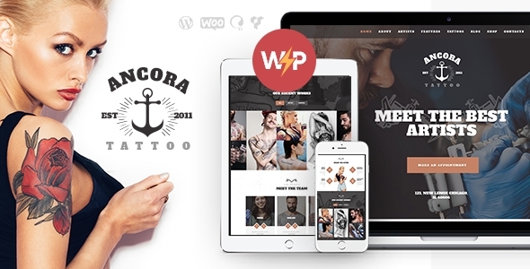 Ancora | Tattoo Salon & Ink Shop WordPress Theme
