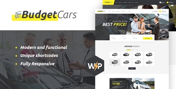 Product preview supplied for Budget Cars | Car Hire & Rental Leasing WordPress Theme + Store