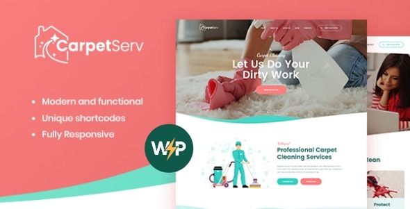 Preview image for CarpetServ | Cleaning Company & Housekeeping WordPress Theme