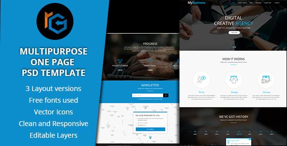 RG One Page Multipurpose PSD Template