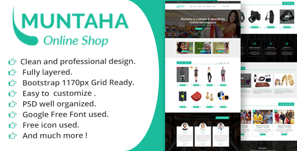 Muntaha Ecommerce PSD Template