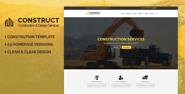 Construct - Construction & Building Business PSD Template