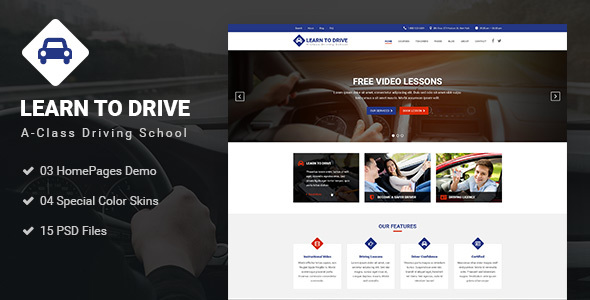 LEARNTODRIVE - Driving School PSD Template