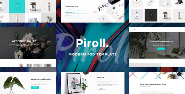 Piroll - Modern & Minimal Portfolio PSD Template listing image
