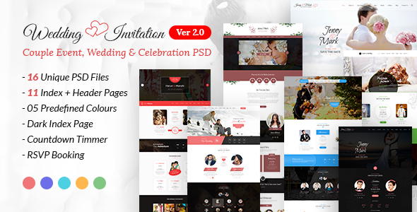 Wedding Invitation - Couple Event & Celebration PSD Template