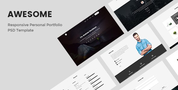 Awesome - Responsive Personal Portfolio PSD Template