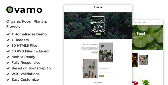 Ovamo - Organic Store HTML5 Template listing image