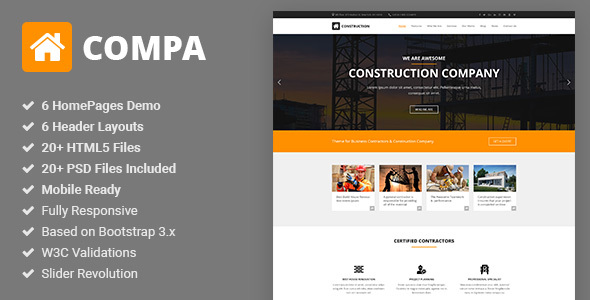 Compa - Construction & Building Company HTML5 Template product preview